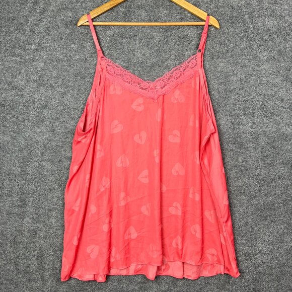 NWT Torrid Swing Cami Jacquard Hearts Pink Tank Top Women Size 4X - Picture 3 of 8